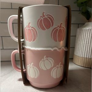 Pink pumpkin mug set